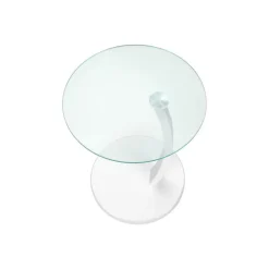 Monarch Accent table - bentwood with tempered glass - White Hot