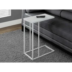 Monarch Accent table - metal with frosted tempered glass - White Online