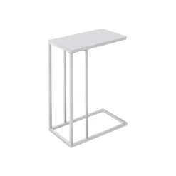 Monarch Accent table - metal with frosted tempered glass - White Online