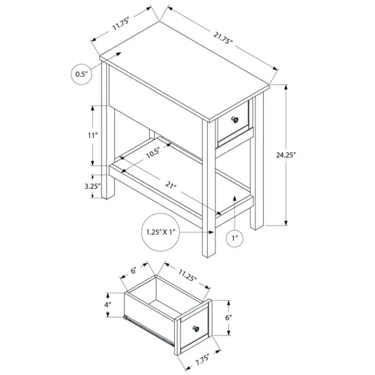 Monarch Accent table 24"h - Washed Grey Online