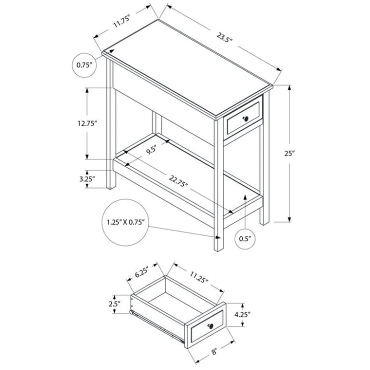 Monarch Accent table 25"h - Walnut Online