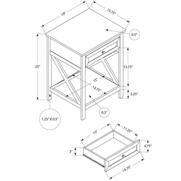 Monarch Accent table 25"h - Dark Grey