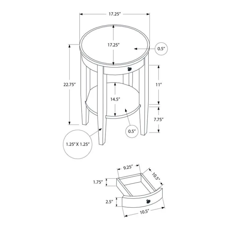 Monarch Accent table 23"h - Espresso Discount