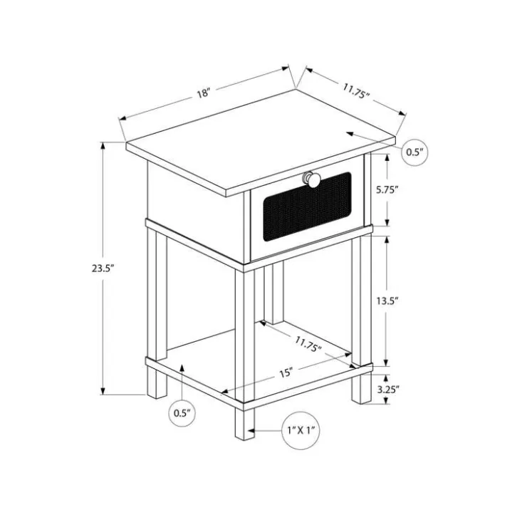 Monarch Accent Table 24"H with Storage - White Sale