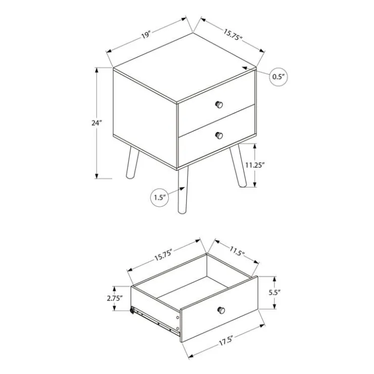 Monarch Accent Table 24"H with Storage - White Sale