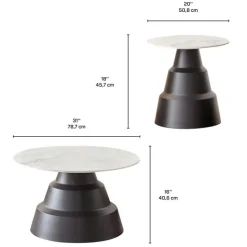 Accent Table Set - 2 pcs White/Grey/Black Best