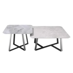 Accent Table Set - 2 pcs White/Grey/Black Best