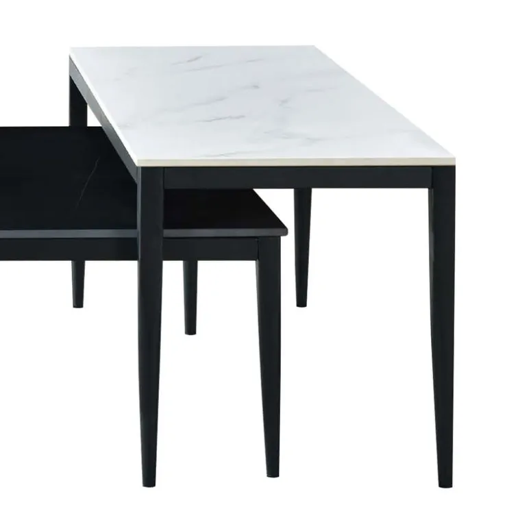 Accent Table Set - 2 pcs White/Black Sale