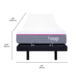 Adjustable Bed 39"x78" + Loop 39"x78" Mattress GREY/WHITE Outlet