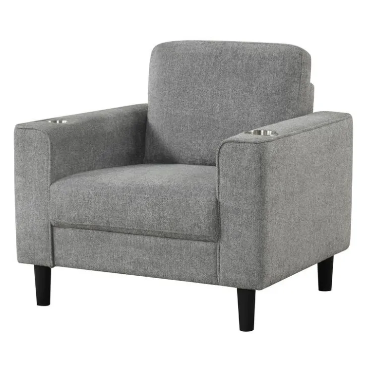 Armchair with Cup Holders Grey Discount