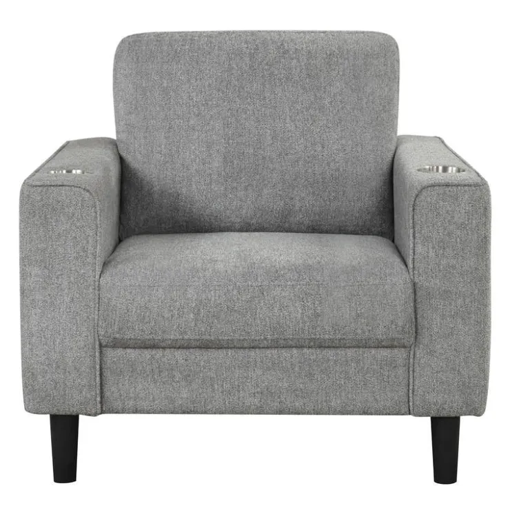Armchair with Cup Holders Grey Discount