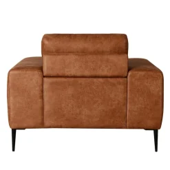 Armchair with Deep Seat and Square Armrests Brown Discount