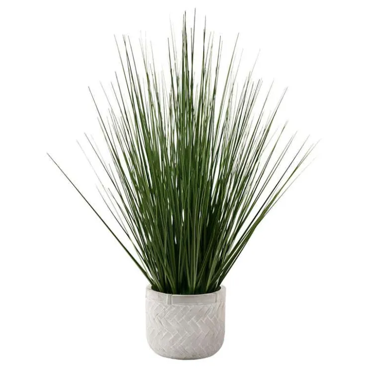 Monarch Artificial plant - 21"h / indoor grass in cement 4" pot Green Hot