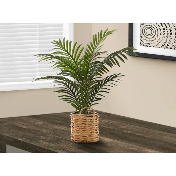 Monarch Artificial plant - 24"h / indoor palm / 8" woven basket Green Best