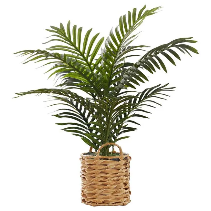 Monarch Artificial plant - 24"h / indoor palm / 8" woven basket Green Best