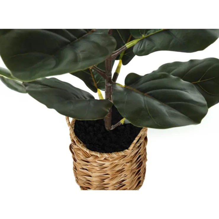 Monarch Artificial plant - 28"h / indoor fiddle / 8" woven basket Green Best