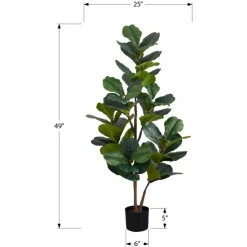 Monarch Artificial plant - 49"h / indoor fiddle tree in a 5" pot Green New