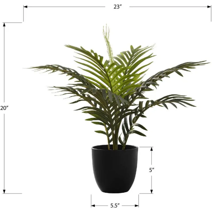 Monarch Artificial plant - 20"h / indoor palm in a 5" pot Green Best