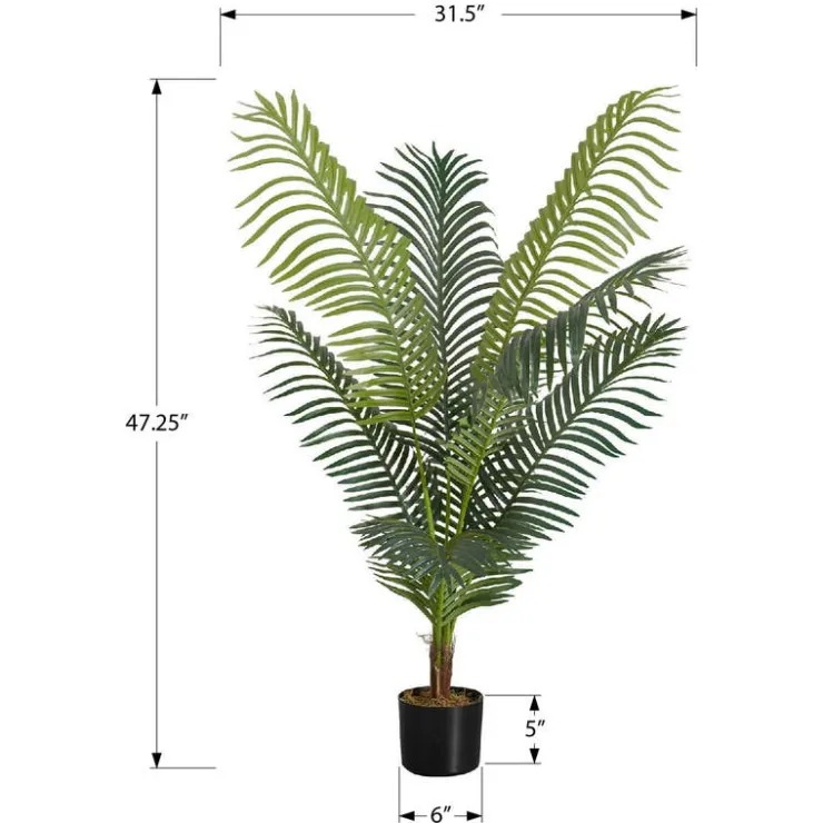 Monarch Artificial plant - 47"h / indoor palm tree in a 5" pot Green Best