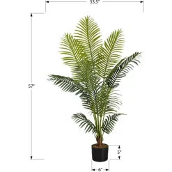 Monarch Artificial plant - 57"h / indoor palm tree in a 5" pot Green Best