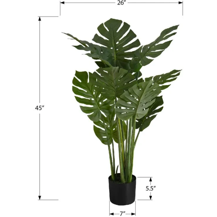 Monarch Artificial plant - 45"h / indoor monstera in a 6" pot Green Best