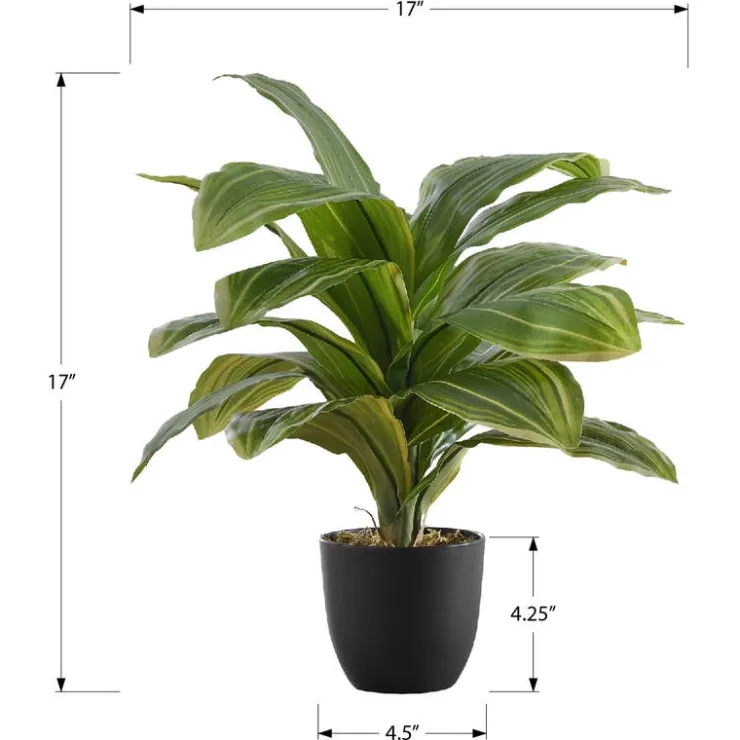 Monarch Artificial plant - 17"h / indoor dracaena in a 4" pot Green