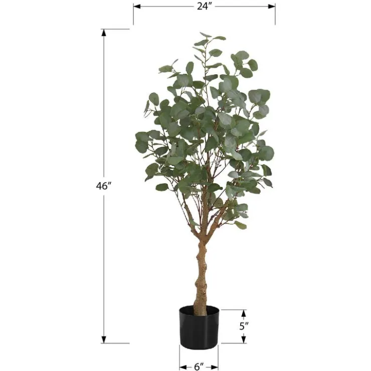 Monarch Artificial plant - 46"h / indoor eucalyptus tree/ 5" pot Green