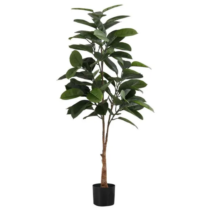 Monarch Artificial plant - 52"h / indoor rubber tree in a 5" pot Green Hot