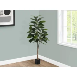 Monarch Artificial plant - 52"h / indoor rubber tree in a 5" pot Green Hot