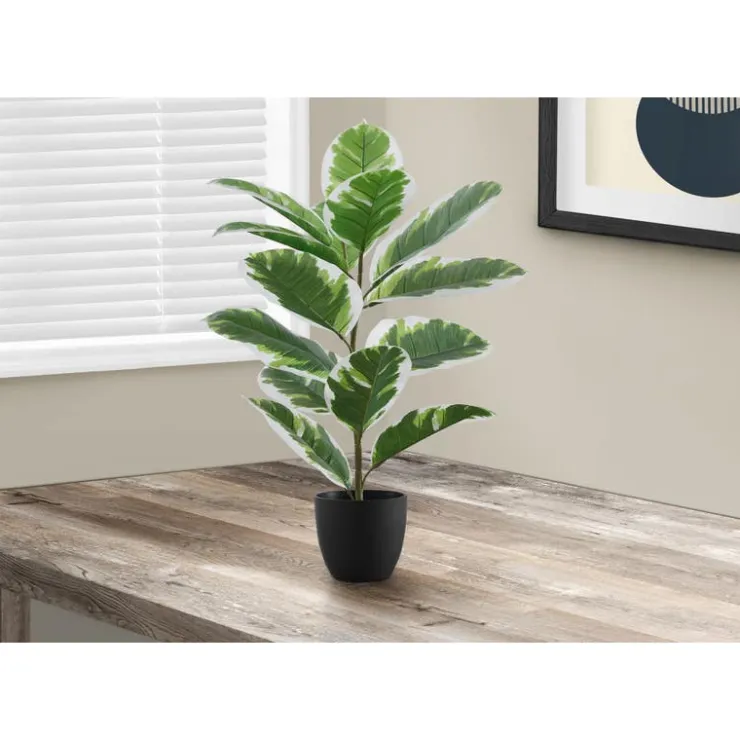 Monarch Artificial plant - 27"h / indoor rubber in a 5" pot Green