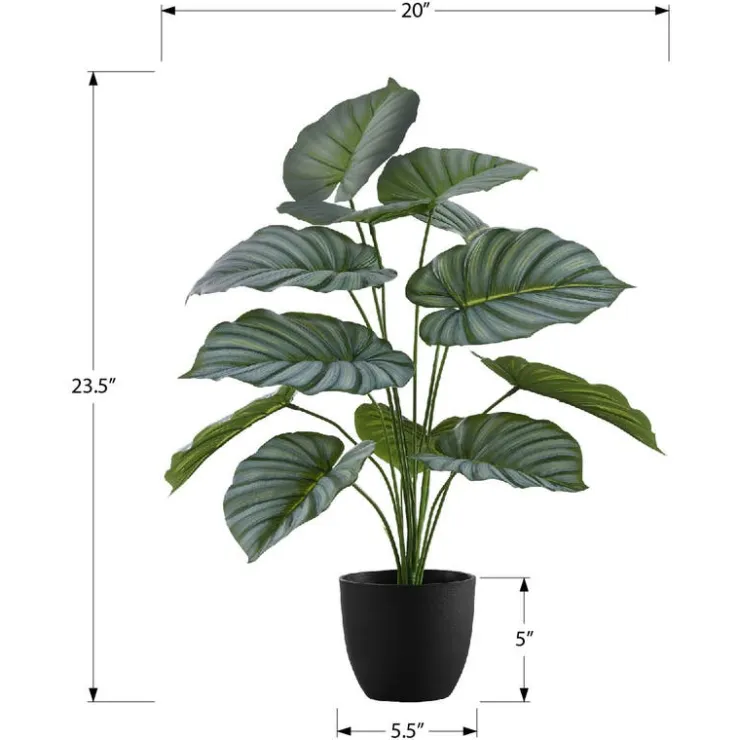 Monarch Artificial plant - 24"h / indoor calathea in a 5" pot Green