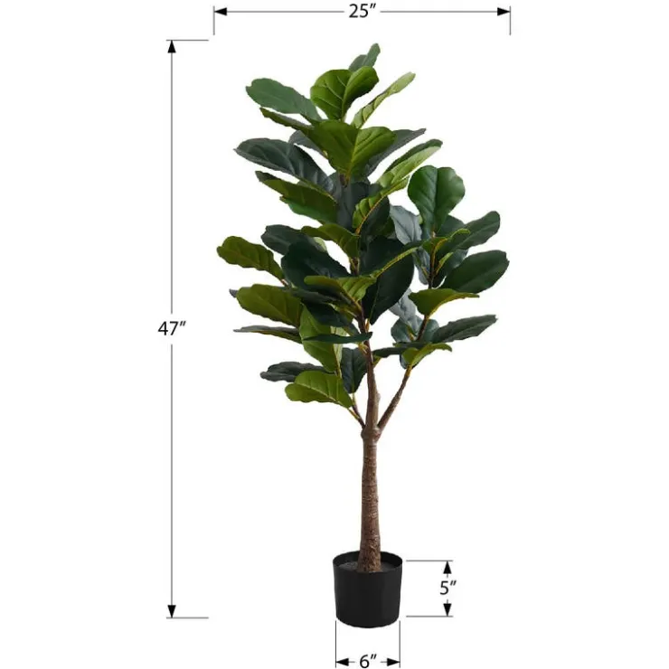 Monarch Artificial plant - 47"h / indoor fiddle tree in a 5" pot Green