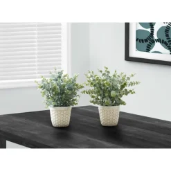 Monarch Artificial plant - 2pcs / 13"h eucalyptus/ grass/ 4" pot Green Outlet