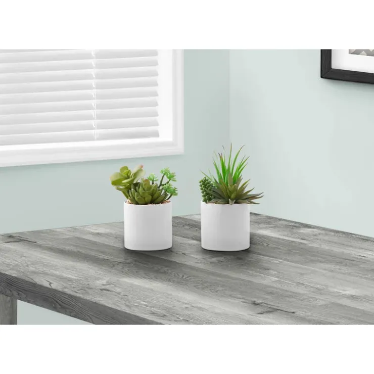 Monarch Artificial plant - 2pcs / 7"h succulent in 3" ceramic pot Green Sale