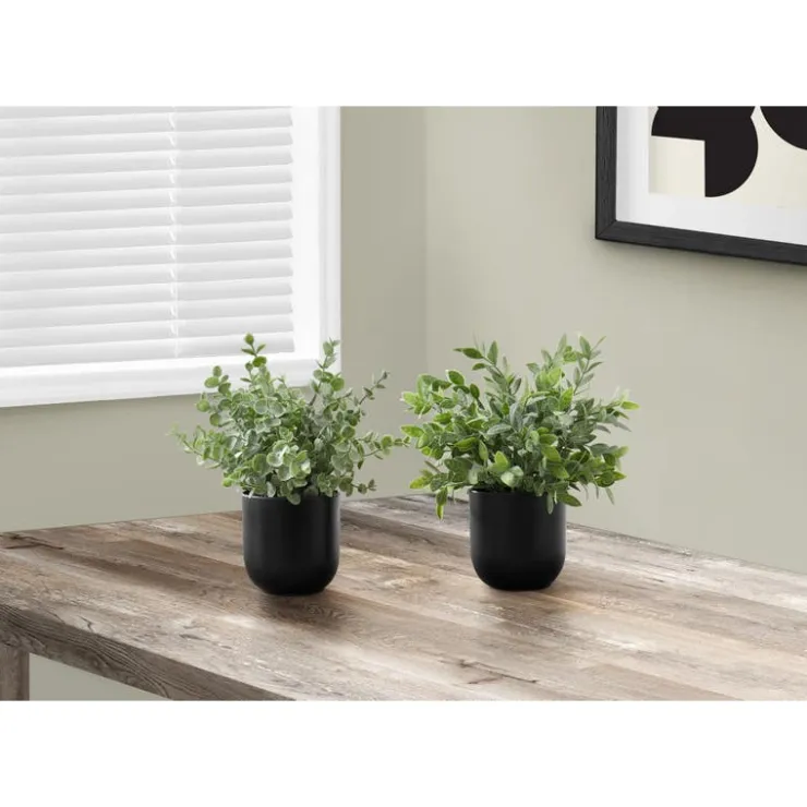 Monarch Artificial plant - 2pcs / 11"h eucalyptus/ grass / 5" pot Green Clearance
