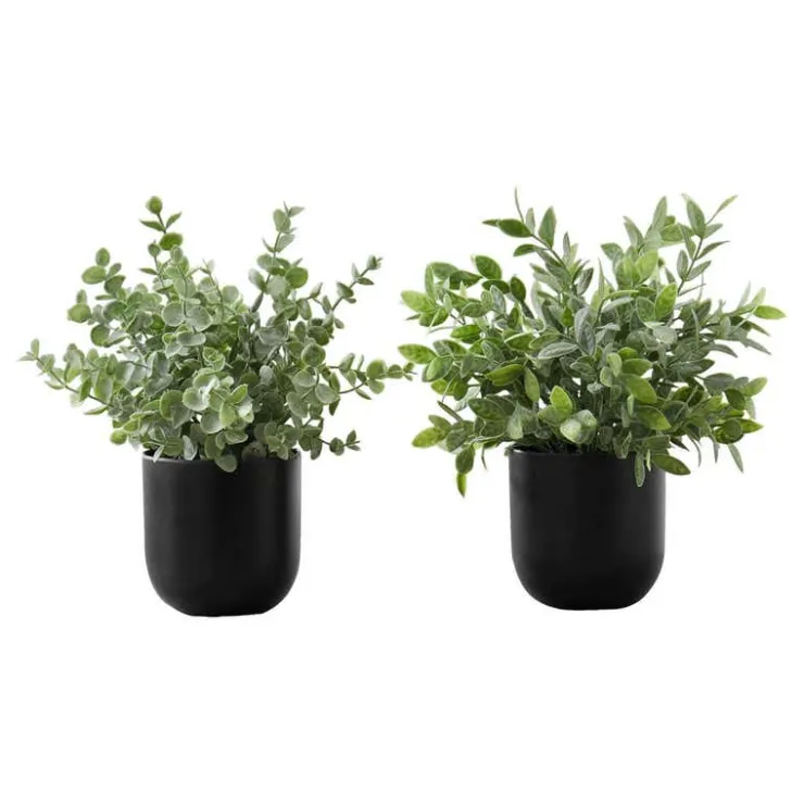 Monarch Artificial plant - 2pcs / 11"h eucalyptus/ grass / 5" pot Green Clearance
