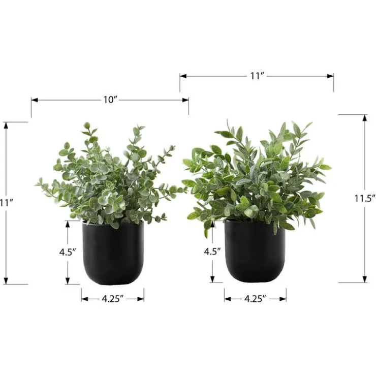 Monarch Artificial plant - 2pcs / 11"h eucalyptus/ grass / 5" pot Green Clearance