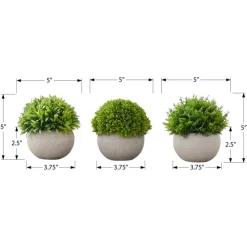 Monarch Artificial plant - 3pcs / 5"h grass in a 3" grey pot Green Outlet