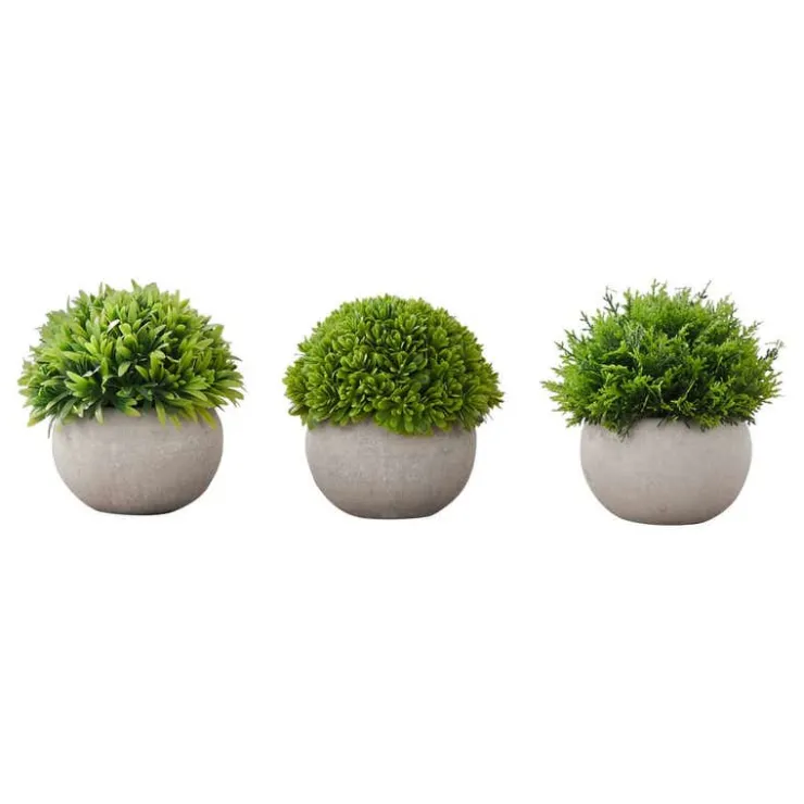 Monarch Artificial plant - 3pcs / 5"h grass in a 3" grey pot Green Outlet