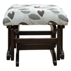 Ball-Bearing Gliding Footrest - Patterned Fabric CHOCOLATE Clearance