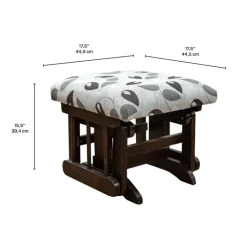 Ball-Bearing Gliding Footrest - Patterned Fabric CHOCOLATE Clearance