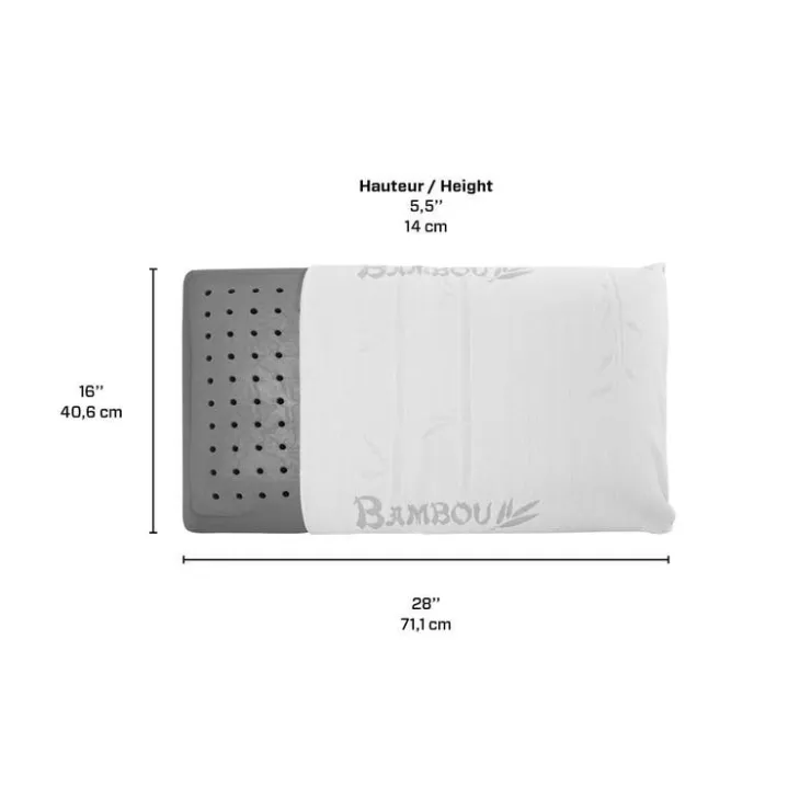 Bamboo-Infused Memory Foam Pillow Grey Hot