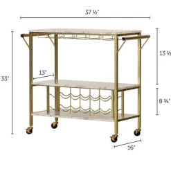 Meubles South Shore Bar Cart - South Shore Faux Marble and Gold Clearance