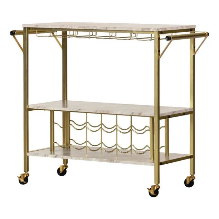 Meubles South Shore Bar Cart - South Shore Faux Marble and Gold Clearance