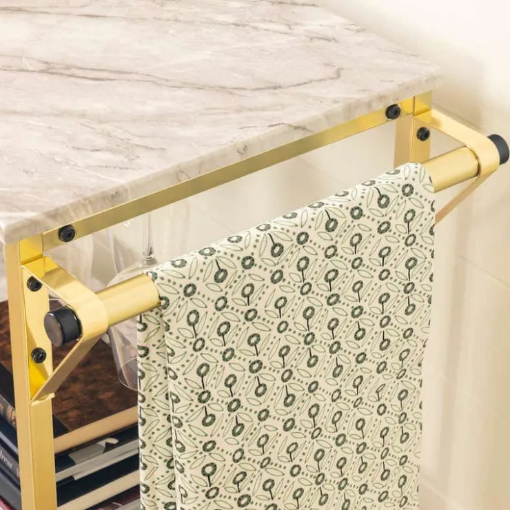 Meubles South Shore Bar Cart - South Shore Faux Marble and Gold Clearance