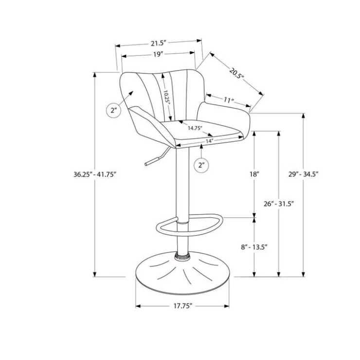 Monarch Bar Stools (Set of 2) Leather Look BROWN Clearance
