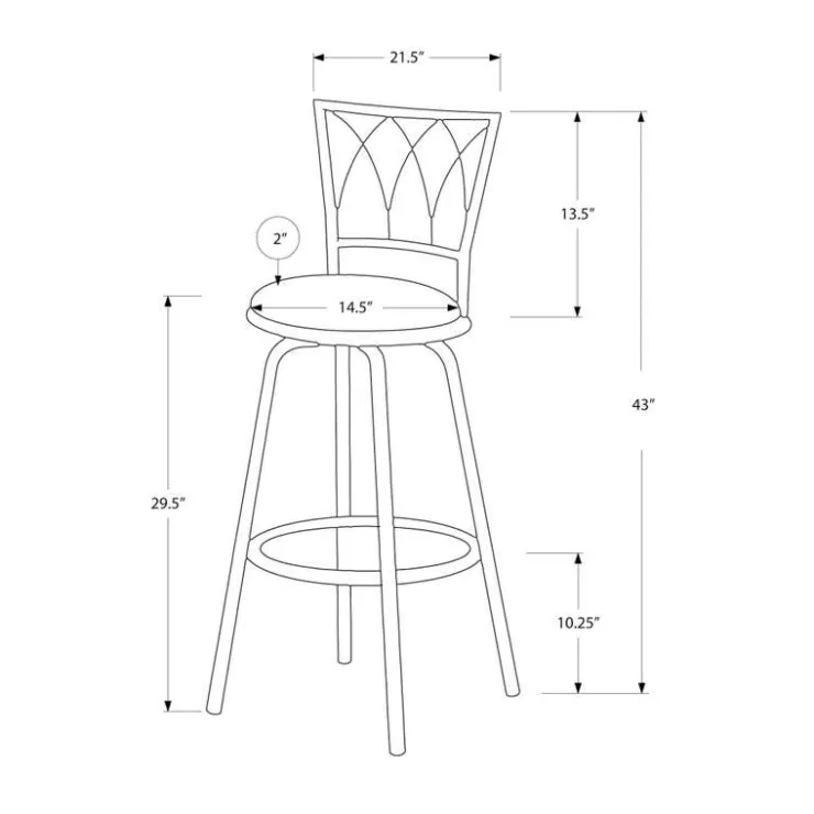 Monarch Barstool - 2pcs / 43"h / swivel / dark coffee metal Espresso Best