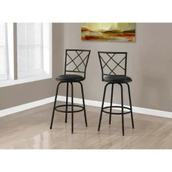 Monarch Barstool - 2pcs / swivel / / leather-look seat Black Sale