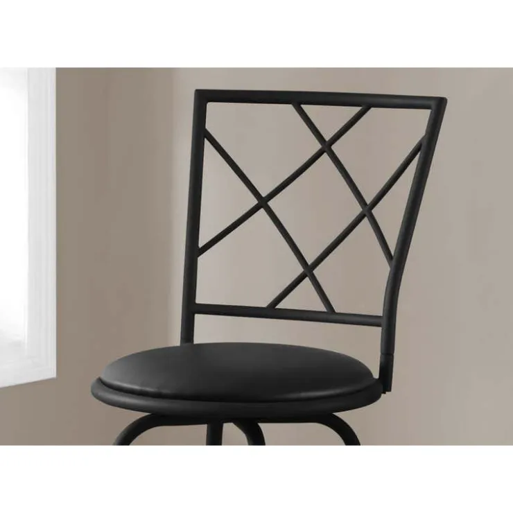 Monarch Barstool - 2pcs / swivel / / leather-look seat Black Sale