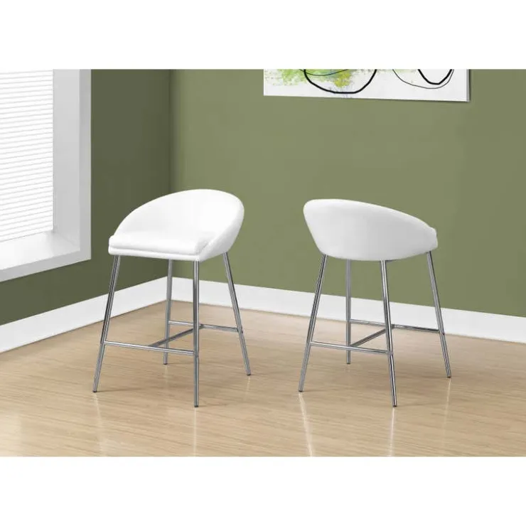Monarch Barstool - 2pcs / / chrome base / counter height White Online